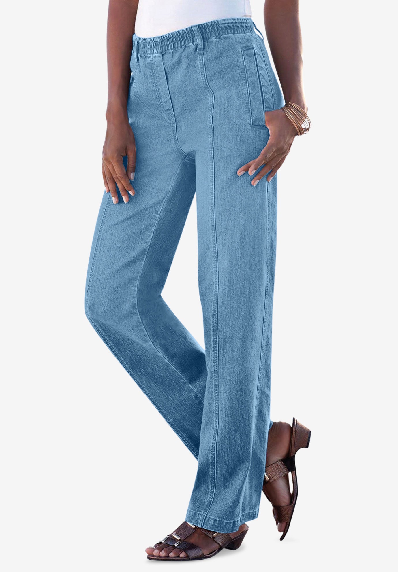 Plus Size Easy-Wear Straight Leg Jean image number 0