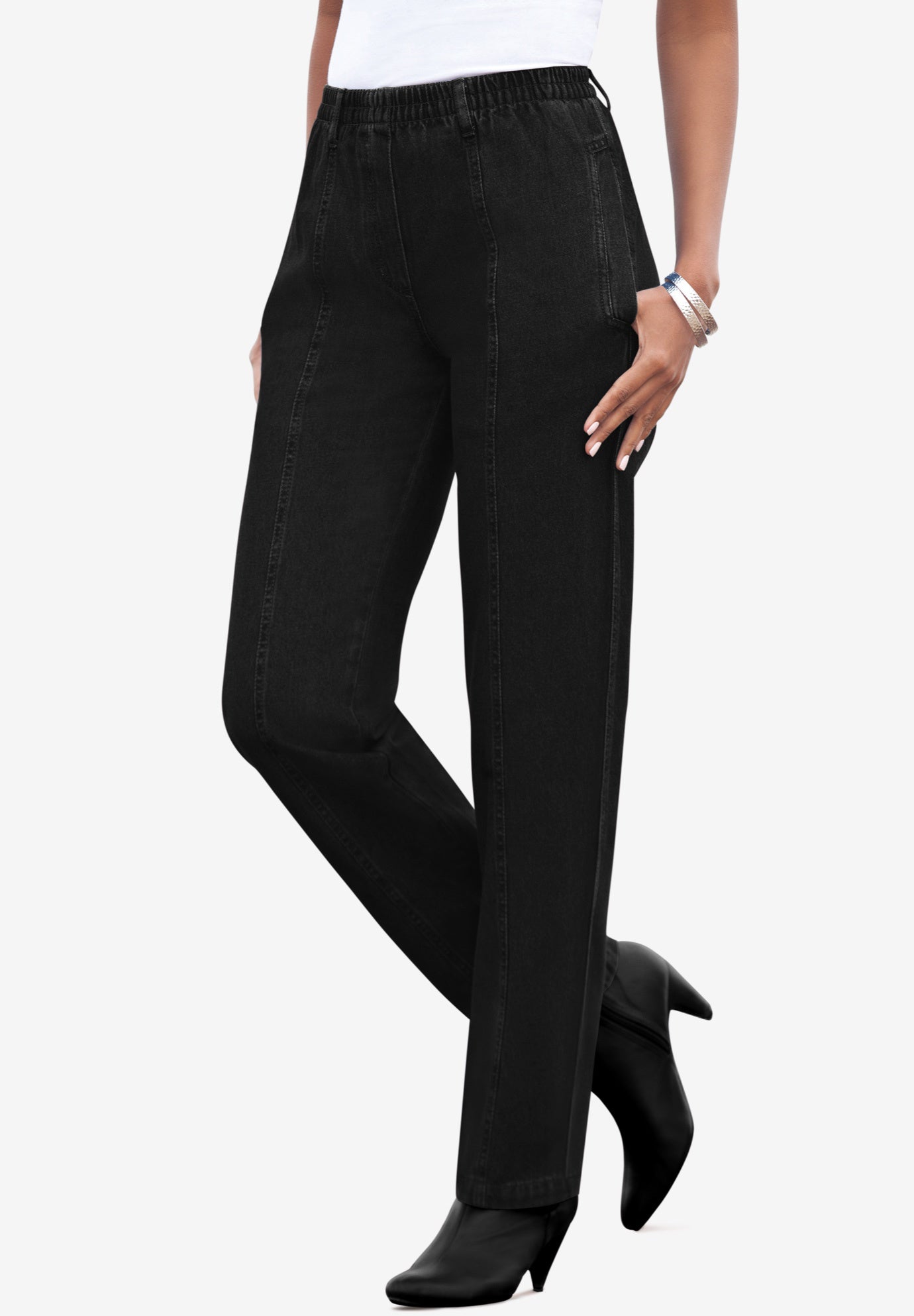 Plus Size Easy-Wear Straight Leg Jean image number 0
