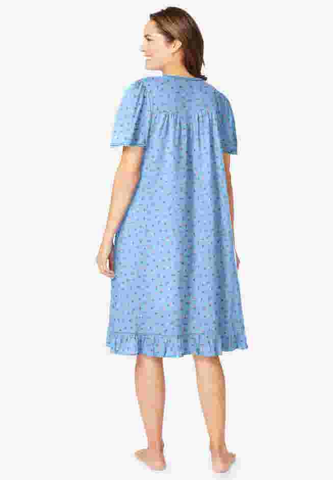 Short Floral Print Cotton Gown image number 1