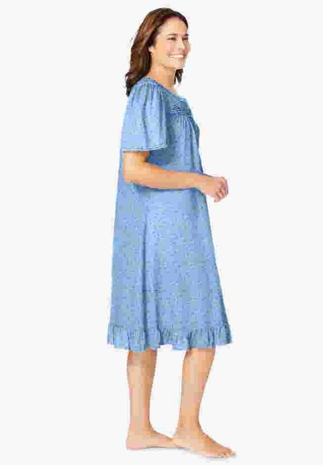 Short Floral Print Cotton Gown image number 2