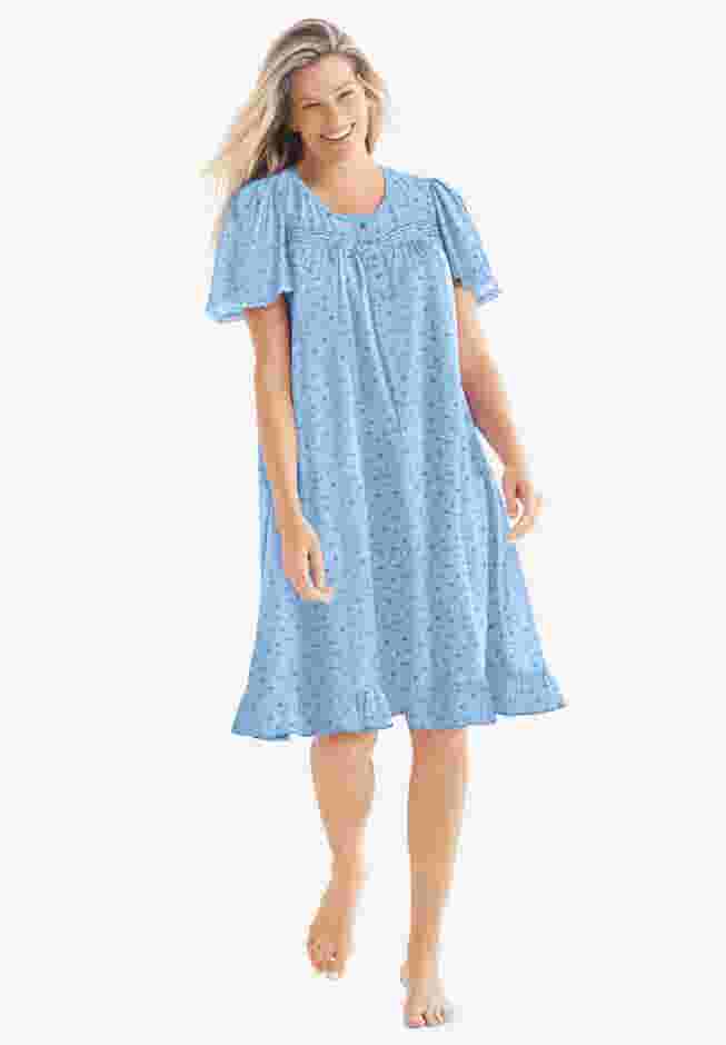 Short Floral Print Cotton Gown image number 0
