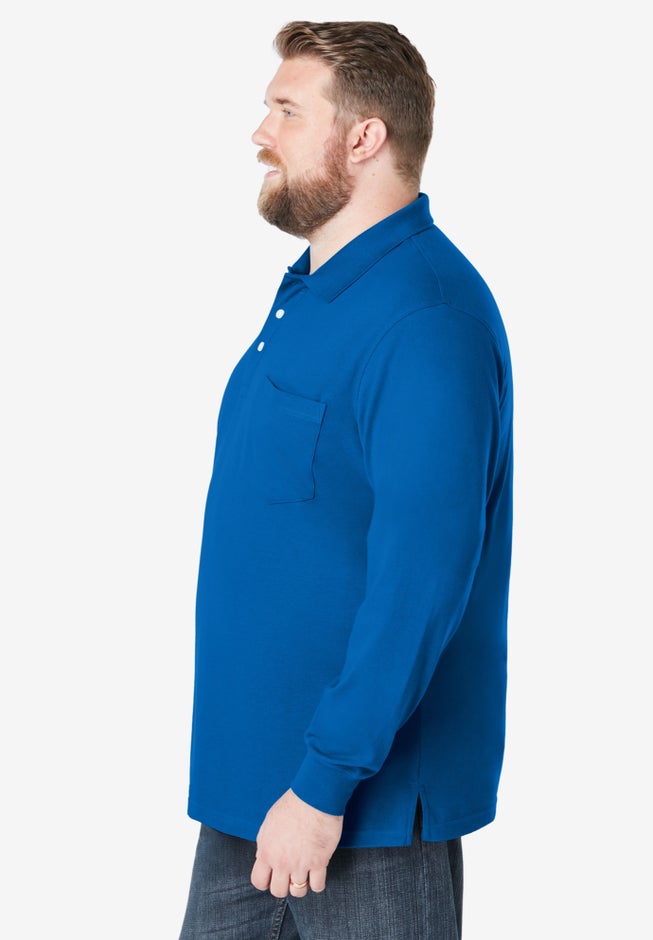 Long-Sleeve Shrink-Less™ Cotton Polo Shirt image number 2