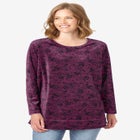 Plush Velour Tunic Sweatshirt image number null