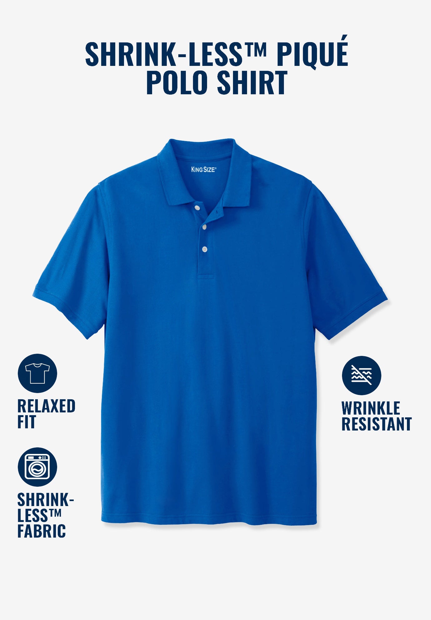 Shrink-Less&trade; Classic Cotton Polo Shirt image number 1