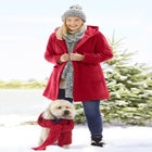 Hooded A-Line Fleece Coat image number null