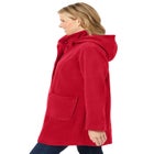 Hooded A-Line Fleece Coat image number null