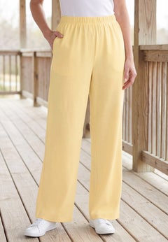 7-Day Wide-Leg Elastic-Waist Stretchy Knit Pant