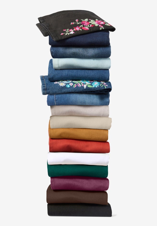 Straight-Leg Stretch Denim Five-Pocket Jeans image number 5