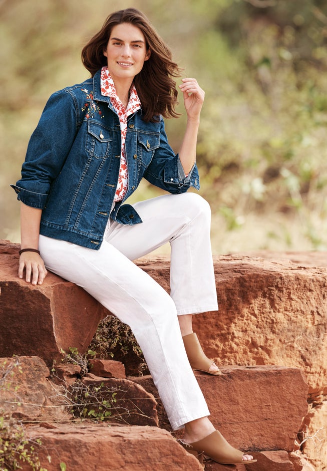 Straight-Leg Stretch Denim Jean image number null
