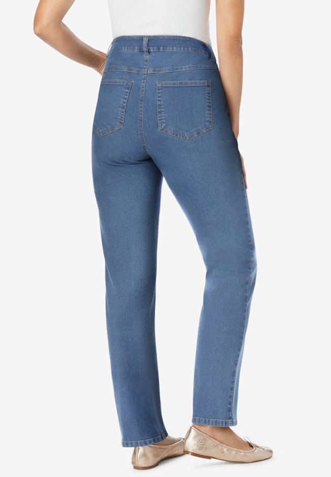 Straight-Leg Stretch Denim Five-Pocket Jeans image number 1