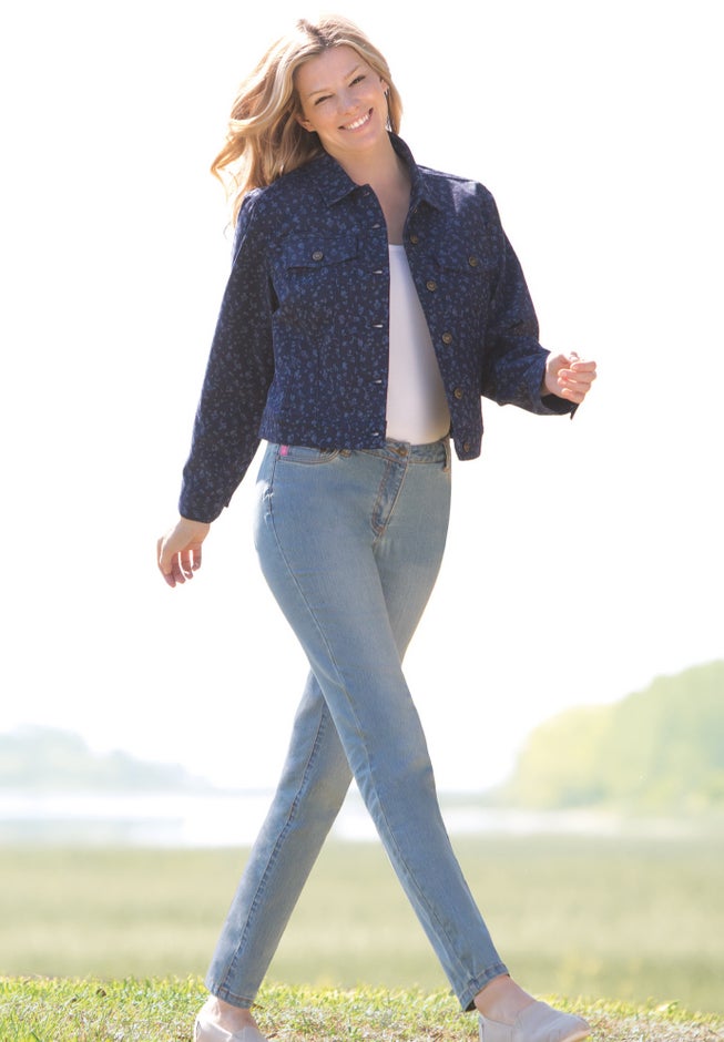 Straight-Leg Stretch Denim Jean image number null