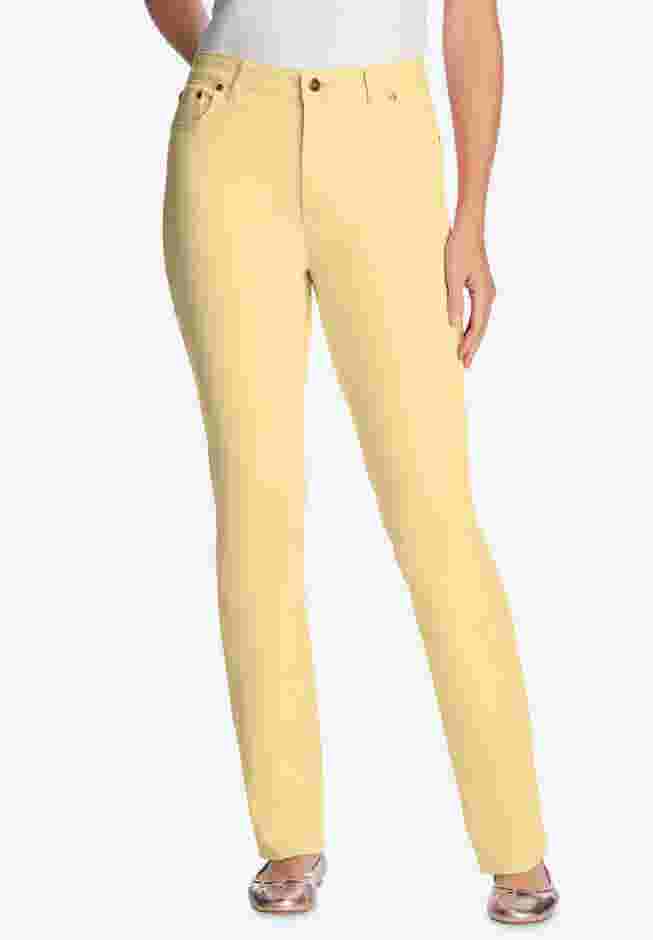 Womens Plus-Size Straight-Leg Stretch Denim Five-Pocket Jeans image number 0