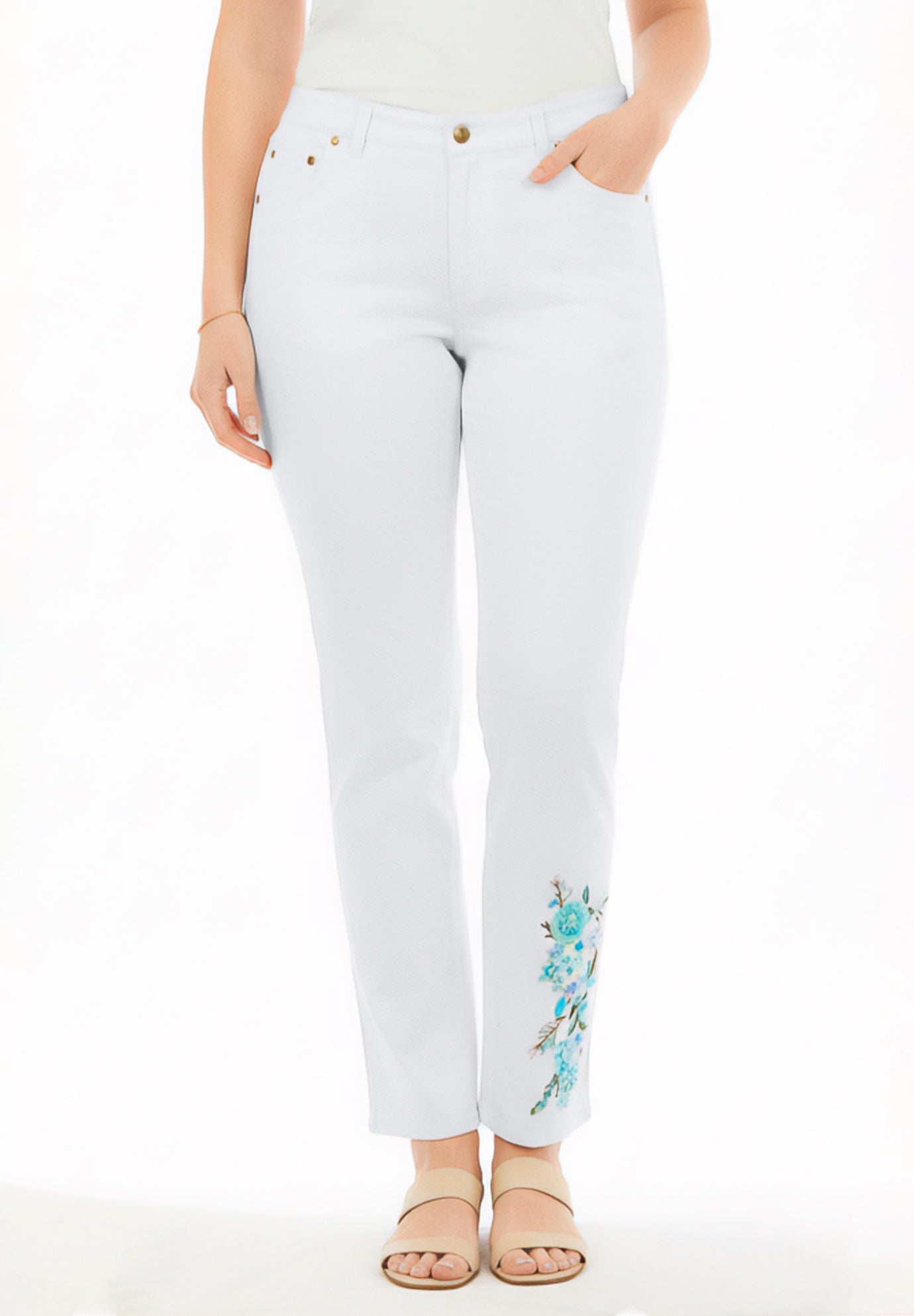 Stretch Denim 5-Pocket Straight-Leg Jeans image number 0