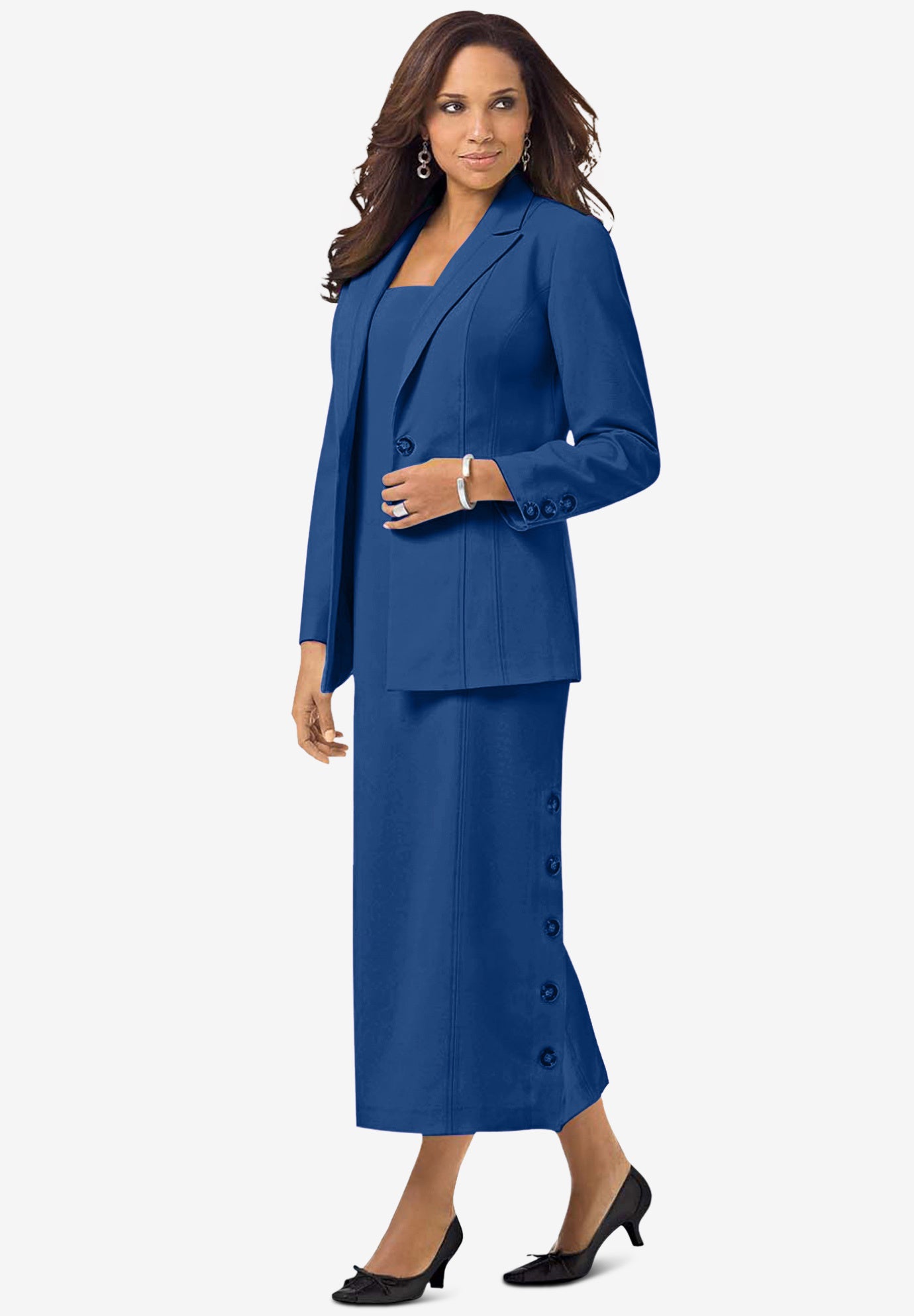 Side Button Suit Jacket Dress image number 2