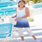 Stretch Denim Five-Pocket Capri Jeans image number null