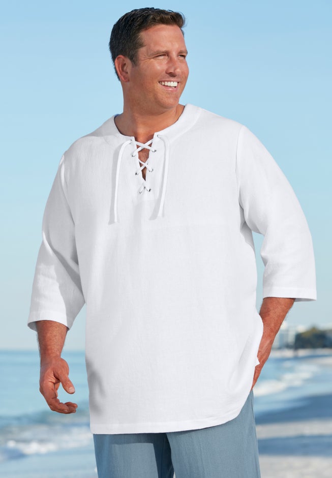 Gauze Lace-Up Shirt image number 0