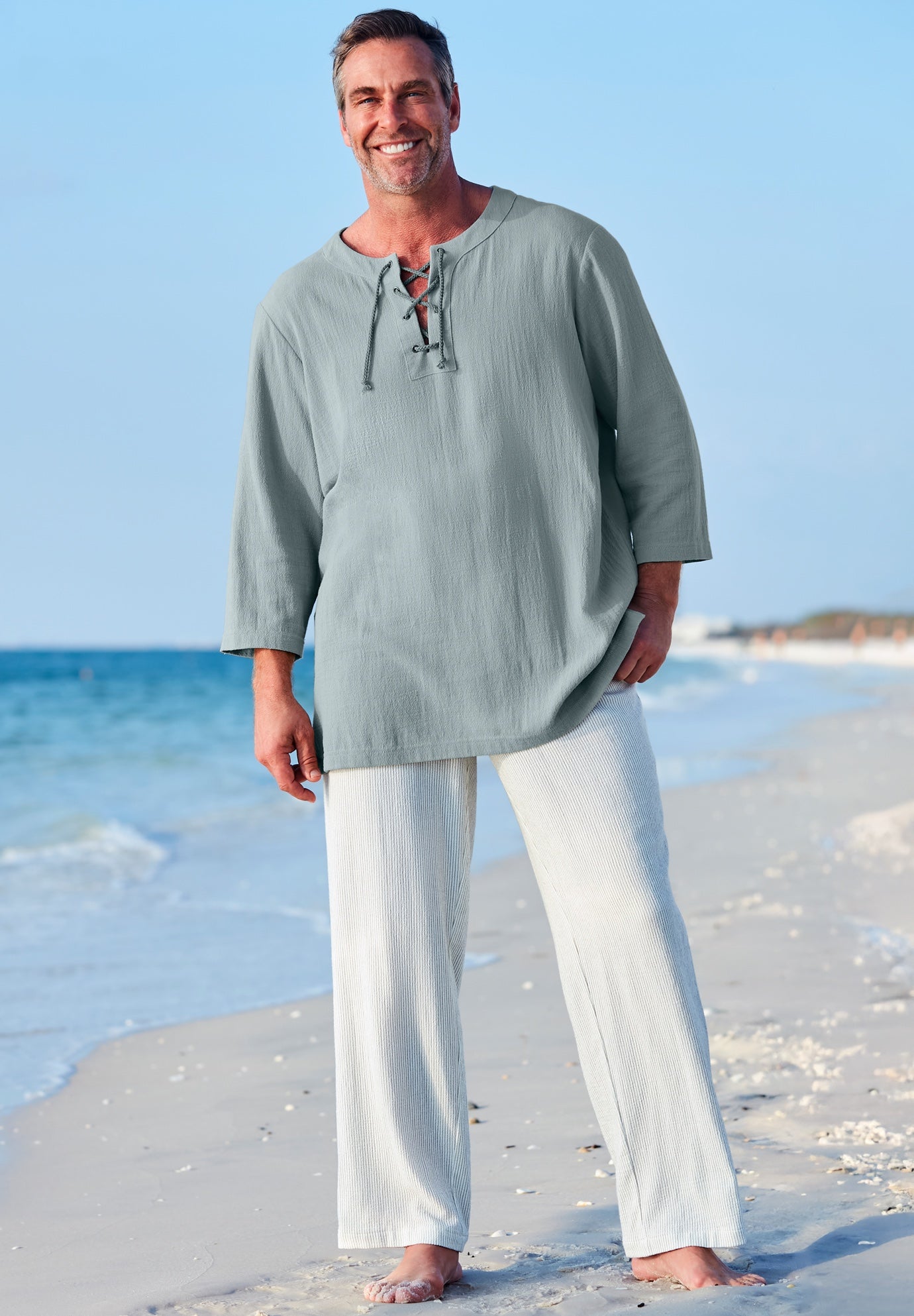 Gauze Lace-Up Shirt image number 0