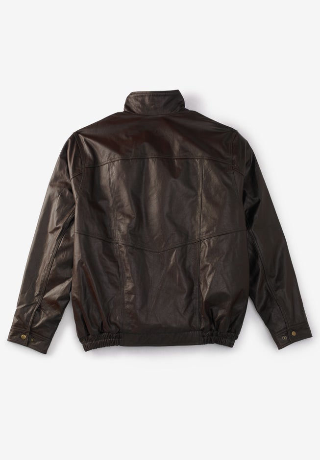 Leather Bomber Jacket image number 1