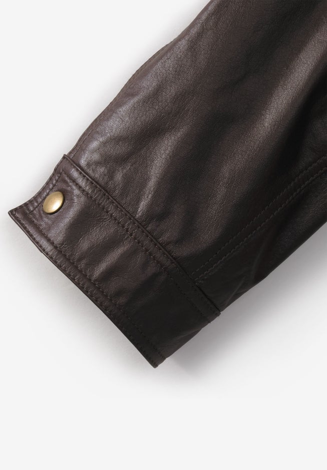 Leather Bomber Jacket image number 2
