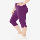Capri Pull-On Stretch Knit Cotton Spandex Leggings image number 2