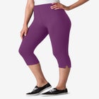 Capri Pull-On Stretch Knit Cotton Spandex Leggings image number 0