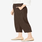 7-Day Elastic-Waist Pull-On Cotton Denim Capri Jeans image number null