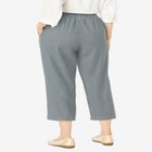 7-Day Elastic-Waist Pull-On Cotton Denim Capri Jeans image number null