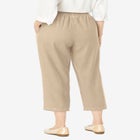 7-Day Elastic-Waist Pull-On Cotton Denim Capri Jeans image number null