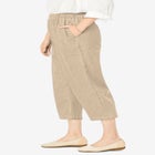 7-Day Elastic-Waist Pull-On Cotton Denim Capri Jeans image number null