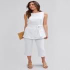 2-Piece Linen Capri Set image number null