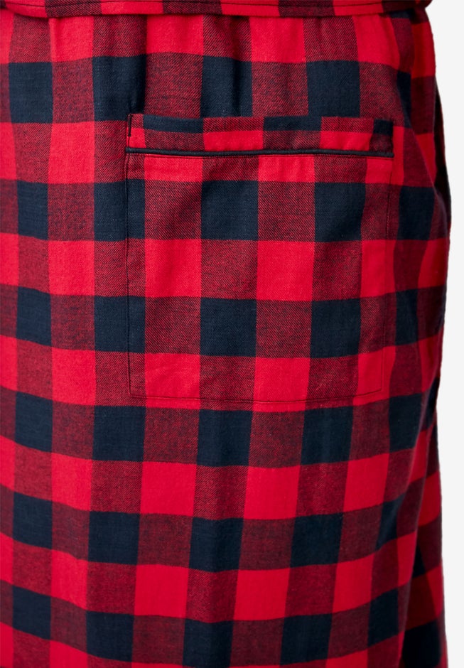 Jersey-Lined Flannel Robe image number 4