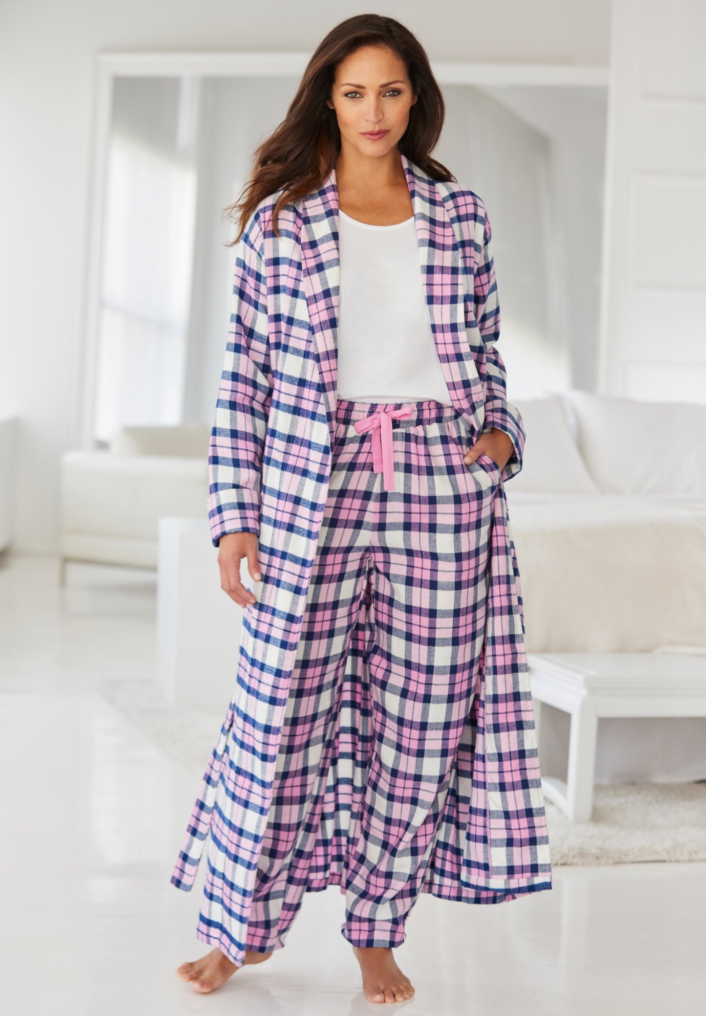 Long Flannel Robe image number 7
