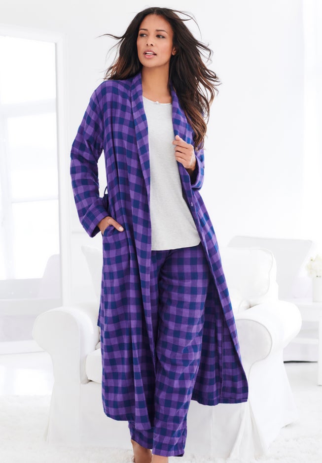 Long Flannel Robe image number 8