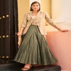 Flowing Crinkled Maxi Skirt image number null