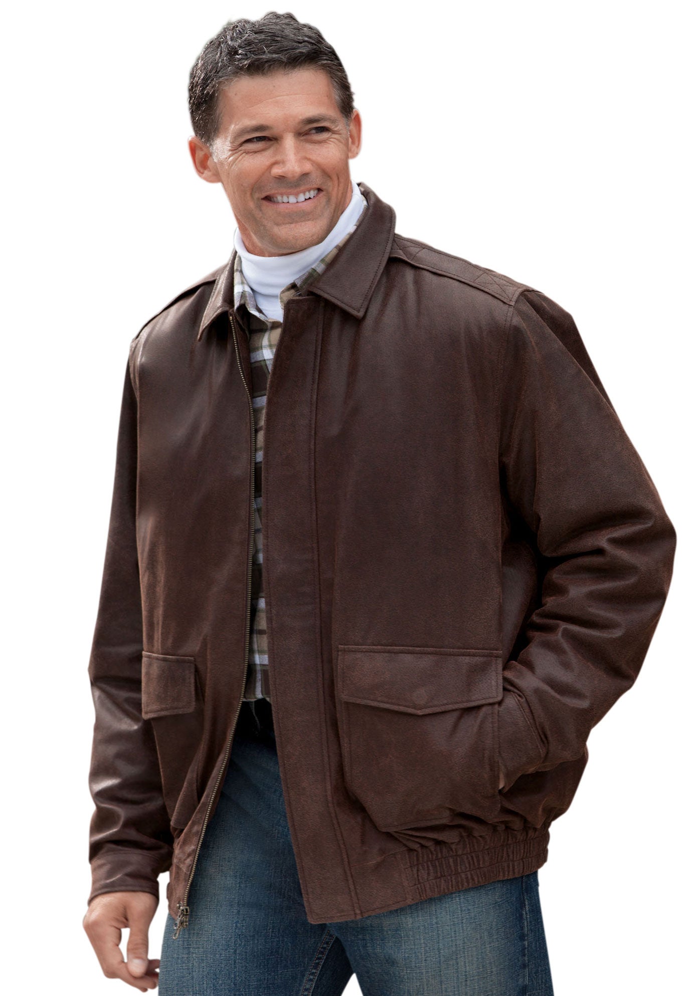 Leather Aviator Bomber image number 1