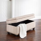 400 lbs. Weight Capacity Extra Wide Studded Ottoman image number null