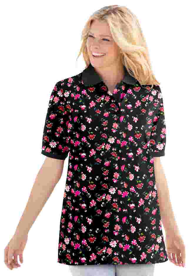 Elbow-Sleeve Polo Tunic image number 9