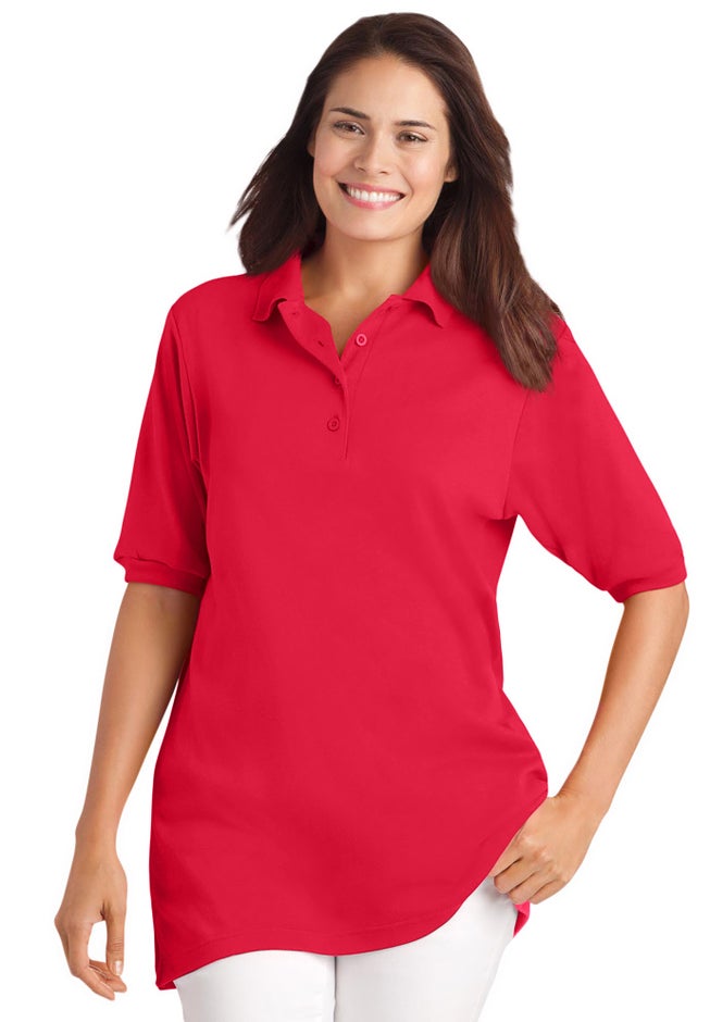 Elbow-Sleeve Polo Tunic image number 0