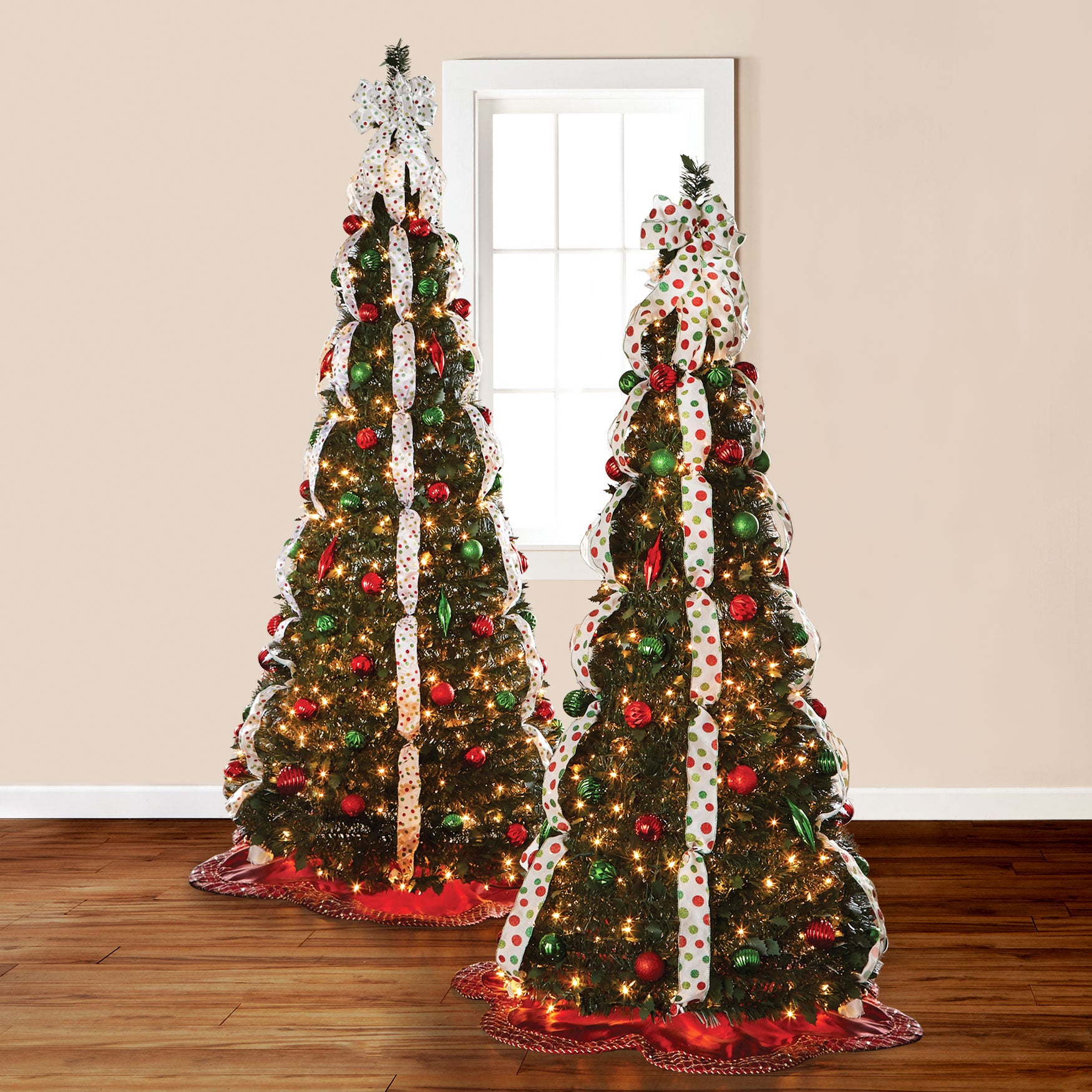Fully Decorated Pre-Lit 7½' Pop-Up Christmas Tree | Plus ...