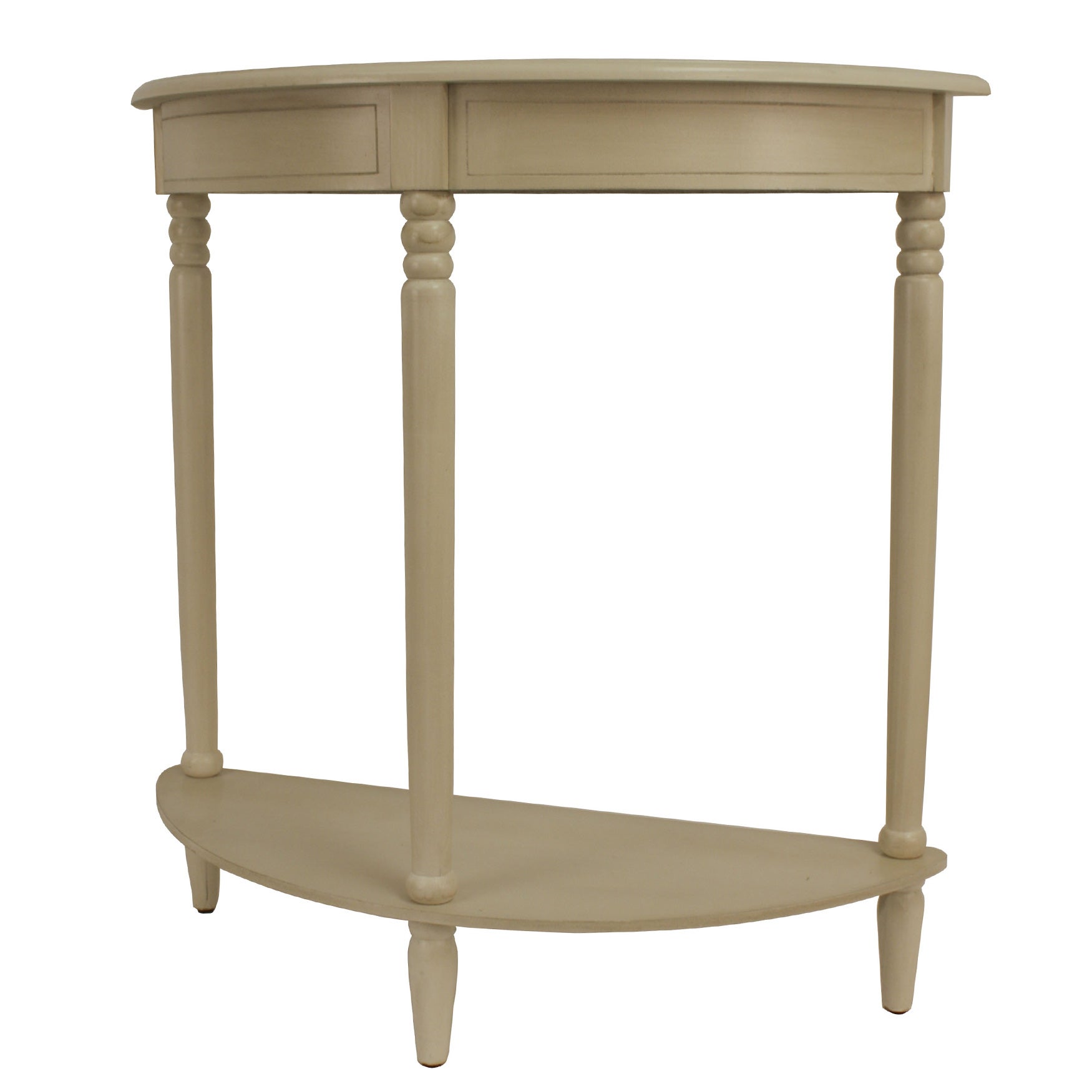 Antique White Simplicity Half Round Accent Table| Plus ...