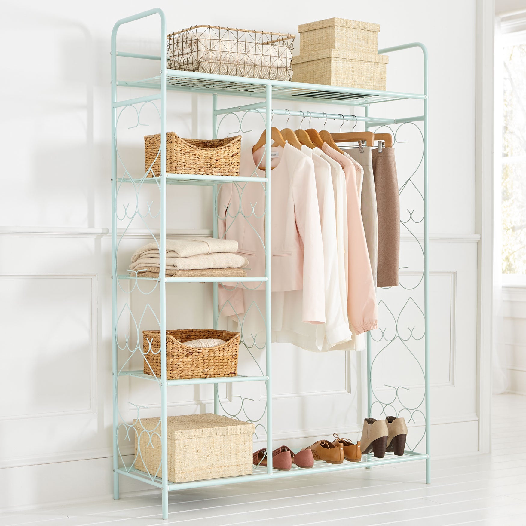 5Tier Metal Closet with Hanging Rod Fullbeauty Outlet