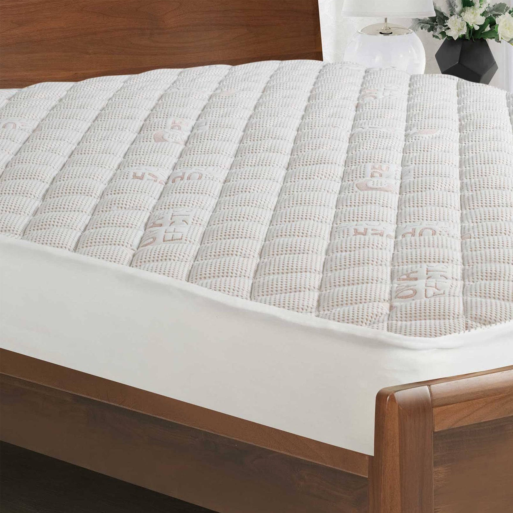 AllInOne Copper Effects Antimicrobial Fitted Mattress Pad, Twin
