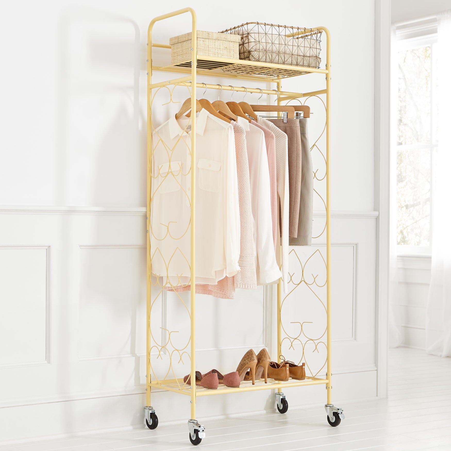 Scrolled Metal Rolling Closet Fullbeauty Outlet