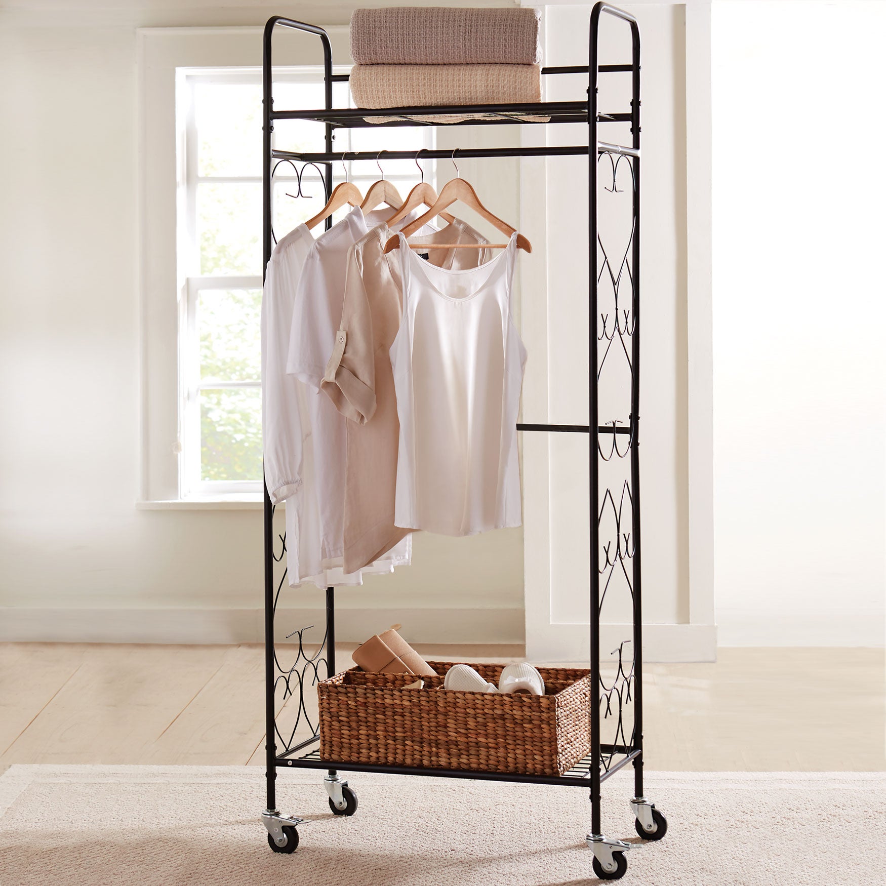 Scrolled Metal Rolling Closet Fullbeauty Outlet