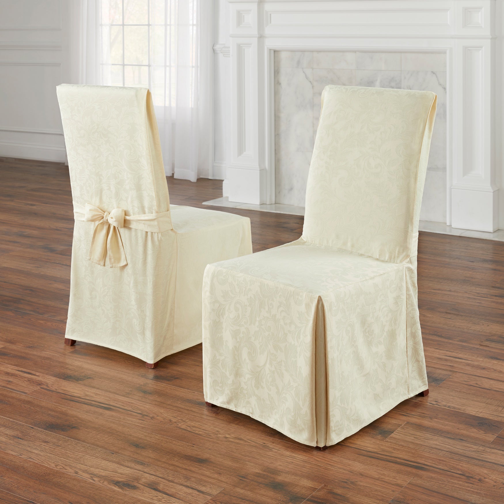 Set of 2 Damask Chair Covers Fullbeauty Outlet