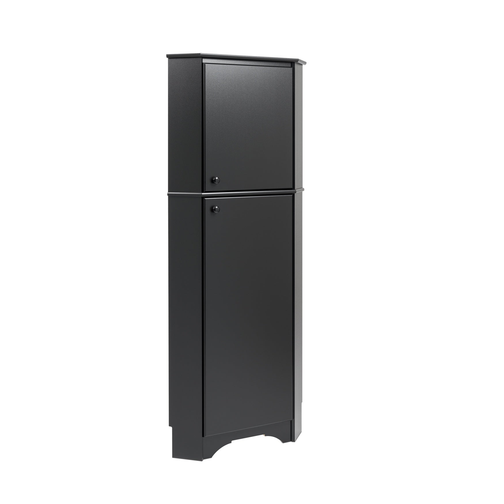 Elite Tall 2-Door Corner Storage Cabinet, Black | Plus ...