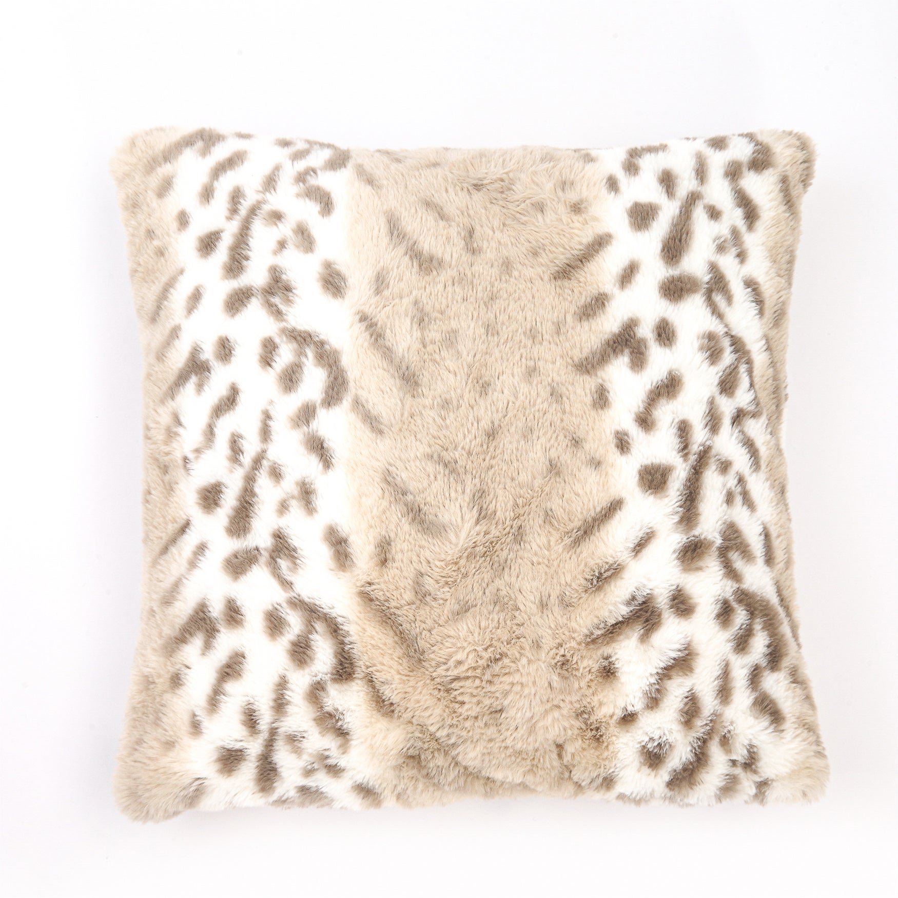 SNOW LEOPARD FAUX FUR PILLOW 18X18 Fullbeauty Outlet