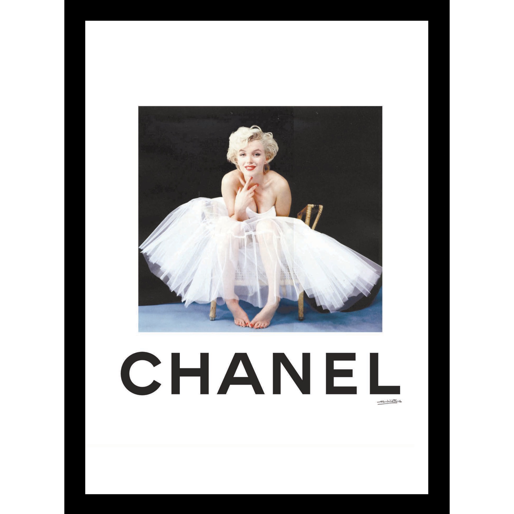 Chanel Marilyn Monroe Tutu 14x18 Framed Print