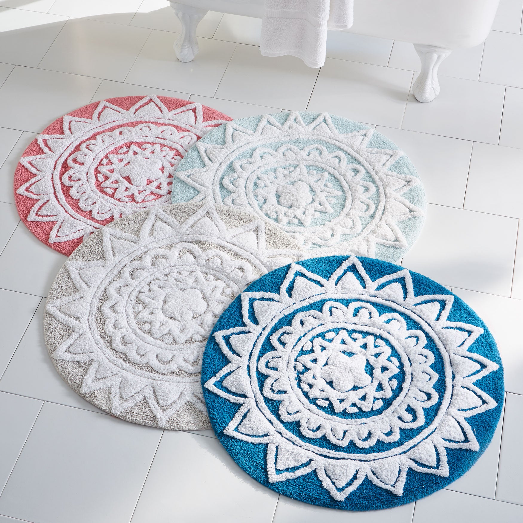 Pandora Round Cotton Bath Rug Plus Size Rugs Mats Pandora Round Cotton Bath Rug Plus