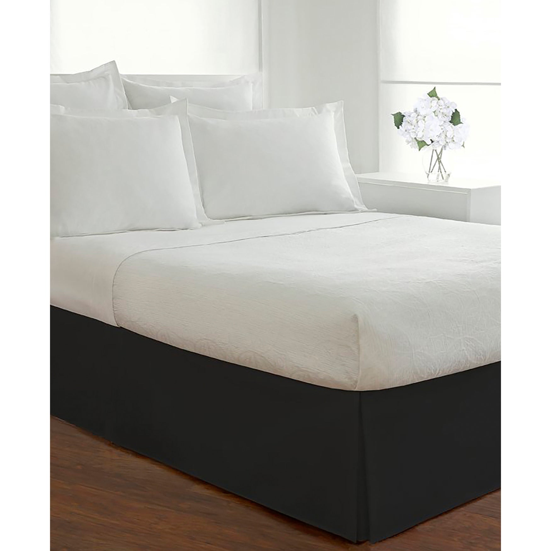 Luxury Hotel Classic Tailored 14" Drop Black Bed Skirt Fullbeauty Outlet